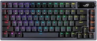 Asus ROG Azoth 75 Wireless Keyboard, 75% Form Factor, Three-Layer Foam and Metal Top Cover, Customizable Pre-Lubricated and Interchangeable ROG NX Mechanical Switches