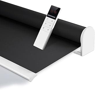 ZSHINE Motorized Blackout Window Blinds Customize Width (23-95 Inches) Remote Control Wireless and Rechargeable Roller Shades Blinds for Windows, Home, Office, Hotel, Club, Restaurant(82010M)