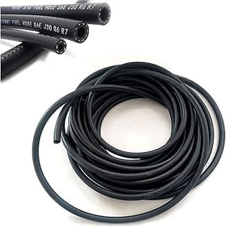 Universal Fuel Pipe LINE Rubber Reinforced for Fuel Hose Engine UNLEADED Petrol Diesel Oil (6.0MM X 12.0MM, 3 Meter)
