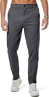 Men's Chino Pants Casual Elastic Waist Tapered Golf Trousers