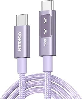 Uno 100W USB C to USB C Charger Cable Fast Charging 5A Type C to C Cable Compatible with MacBook Pro/Air, iPad Pro 2025/Air 5, iPhone Air/17/16, Galaxy S25 Ultra, Pixel 9 Purple (1M)