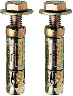 M10 x75mm Loose Bolt Shield Anchor Heavy Duty Wall Plug - Pack 2