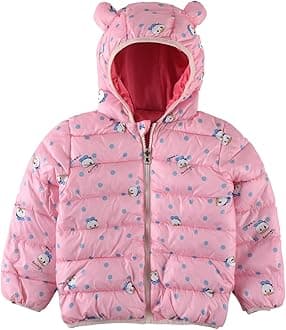 Bold N Elegant Cartoon Print Reversible Winter Standard Length Puffer Jacket For Kids Hooded Coat Jacket With Fleece Lining For Boy's & Girls