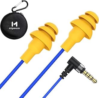 Work Earbuds Headphones, Ear Plug Headphones for Work-OSHA Approved Noise isolating Earbuds Earphones for Industrial Safety Construction