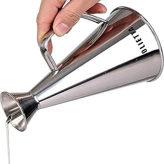 Olietta Stainless Steel Non Drip Leak Proof No Mess Oil & Vinegar Pourer & Kitchen Drizzler Bottle 500ML 0.5 Litre Great for Pouring & Drizzling Olive Oil & Other Liquids Easy to Clean & Leakproof