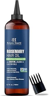 Botanic Hearth Rosemary Hair Oil 6.7 Fl Oz (198 ml) | Hair Growth Oil for Thicker Hair, Scalp Treatment for Hair Loss, Dry & Frizzy Hair Repair, Deep Nourishing Oil for All Hair Types