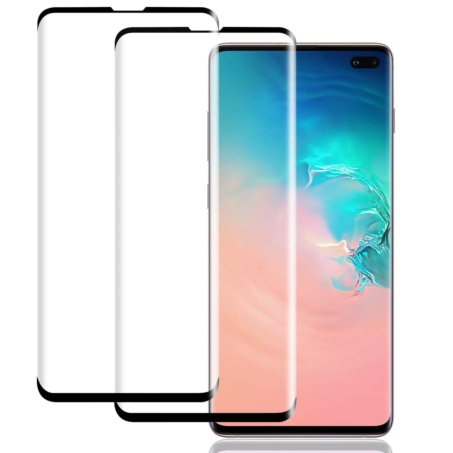 Samsung Galaxy S10 Plus Screen Protector, WZS [2 Pack] [Scratchproof] [No Bubbles] [9H Hardness] [Table Friendly] Tempered Glass Screen Protector Compatible with Samsung Galaxy S10 Plus