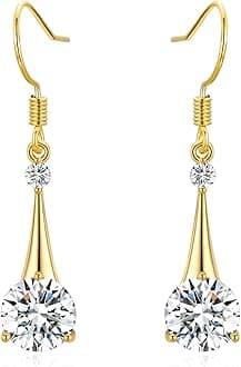 SBLINGSBLING Platinum-Plated or 18K Gold Plated Cubic Zirconia Tear Drop Earrings - Gifts for Women/Girls
