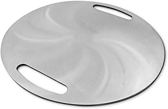 SnS Grills Slow 'N Sear Carbon Steel Flat Top Plancha - Heavy-Duty Griddle for Outdoor Grilling, Perfect for Smash Burgers, Breakfast, and Hibachi-Style Meals - Fits 18” Kettles