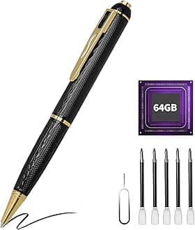 1080P Nanny Camera Pen, Body Camera with 64GB, Cam for Home Indoor Security - Long Battery Life