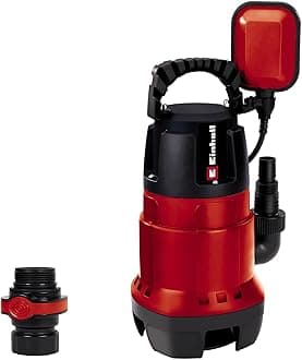 Einhell Dirty Water Pump 780W for Extraction of Ponds, Excavations, Cellar Areas and Rain Water, Ø35 mm Foreign Particles, 15,700 L/h Delivery Cap, Float Switch, Carry Handle, Cable Rewind GC-DP 7835
