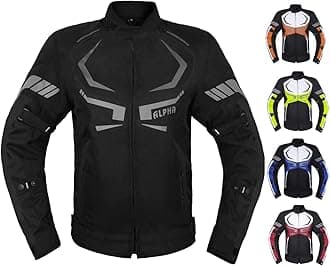 MOTORCYCLE JACKET MENS CE ARMORED BIKERS RIDING RACING WATERPROOF ALL SEASON JACKET (BLACK, 3X-LARGE)