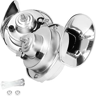 2PCS Super Loud Train Horns, Car Air Electric Snail Double Horn, 12V Waterproof Air Horns Replacement Kit, Automotive Accessories Universal for Car, Motorcycle, Truck, Bike, Boat (Silver)