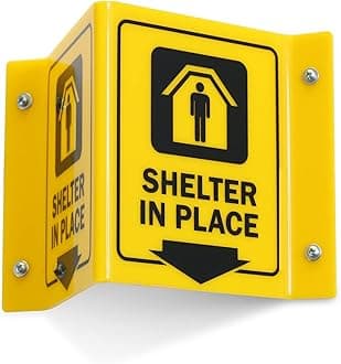 Projecting V-Sign : Shelter in Place, PVC Water Proof Sticker Fixed on SunBoard