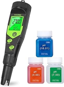 Pool Salt Tester, Digital 5 in 1 pH TDS EC Salinity Meter with Calibration Solution Kit, Simultaneous Display ppm pH for Saltwater Pool, Aquarium, Hot Tub, Spa, Hydroponics, Home Brew&Pickling