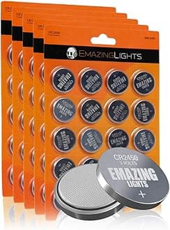 EmazingLights 100 Pack CR2450 Battery 3V Lithium Coin Cell Batteries Long Lasting Multipack for Keyless Remote FOB, Candles