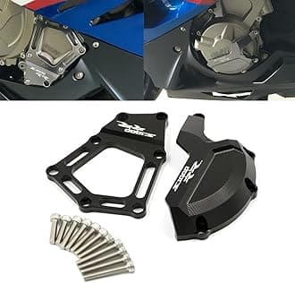 Motorcycle CNC Aluminum Alloy Engine Stator Guard Cover Slide Crash Falling Protection for BMW S1000RR S1000R S1000XR HP4 K42 K46 (Black)