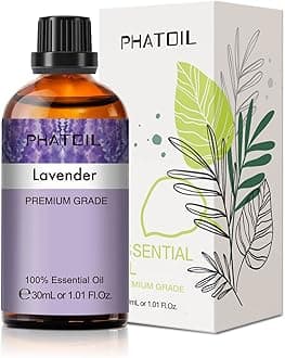 Lavender Essential Oil 1.01fl.oz/30ml, PHATOIL Lavender Oils Long Lasting Scents for Aromatherapy, Diffuser, DIY Soap and Candle Making