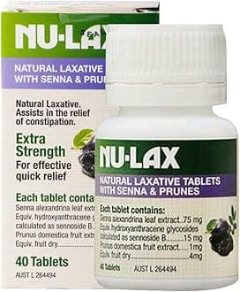 Nulax Natural Laxative Tablets with Senna and Prunes 40 Tablets