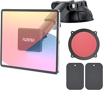 PLDHPRO Magnetic Tablet Holder for Car iPad Stand Mount Dashboard Dash Windshield Compatible 4"- 10" Tablets and Phone，360° Rotating Super Strong Magnet TPU Suction Washable Robust Sticky Gel