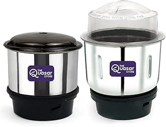 Mixer Grinder Chutney Jar (250 ml,500 ml) (1 Mini Unique 1 Medium) Suitable for all Local & Branded Mixer which comes with 2 Lock & 4 Teeth Coupler