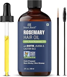 Botanic Hearth Rosemary Oil for hair growth 2 Fl Oz (60 ml) | For Thicker Hair, Scalp Treatment for Hair Loss, Dry & Frizzy Hair Repair, Deep Nourishing Oil for Damaged Hair | 100% Natural and Vegan