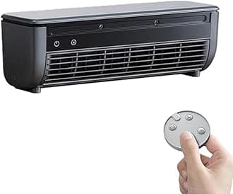 No Drilling Wall Air Conditioner Fan,Kitchen Ductless Air Conditioner Fan with Remote Control,Ice Mist Cooling Fan 6000 mAh USB Charging,Quickly Cooling,for Camping,Car,Bedroom (Gray)