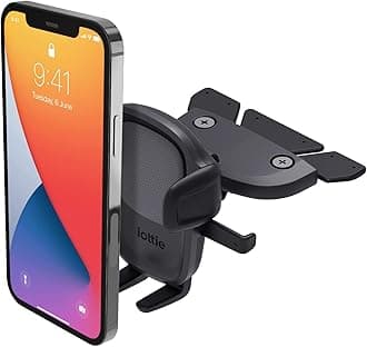 Easy One Touch 5 CD Slot Universal Car Mount Phone Holder for iPhone, Samsung, Moto, Huawei, Nokia, LG, Smartphones