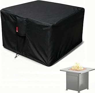 SheeChung Fire Pit Cover Square 38"L x 38"W x 28"H,Heavy Duty 600D Fire Table Cover for Patio Gas Propane Fireplace,Waterproof Outdoor Firepit Table Covers
