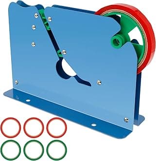Tape Bag Sealer with 6 Bag Sealing Tape, Plastic Bag Sealer Poly Bag Sealer Bag Sealing Machine for Cookie Bread Cake Meat Packaging, Bag Sealing Tape Dispenser with Incisive Blade Manual Bag Sealer