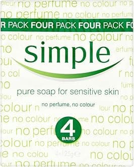 Simple Pure Soap for Sensitive Skin, 4 x 125g