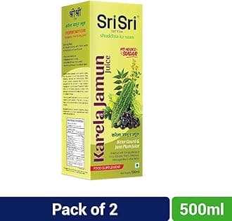 Sri Sri Tattva Karela Jamun Juice, 1Litre (500ml x Pack of 2)