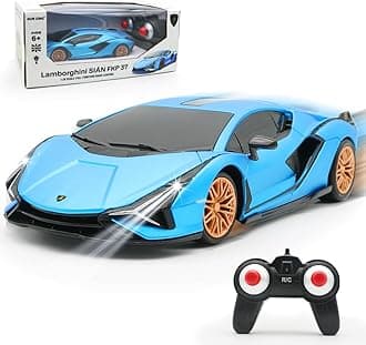 Remote Control Car 1:24 Officially Licensed 2.4GHZ Rc Cars Lambo Sport Racing Toy Car for Kids Boys 4-7 Years Birthday Gift, Blue