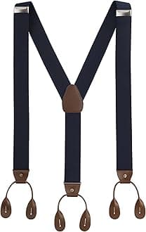 25mm Men's Suspender Braces - Y Back Elasticated Adjustable Suspenders Button Hole Braces - Fashion Accessory for Parties, Weddings, Casual, Formal Events