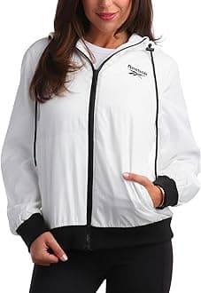Reebok Women's Jacket - Weather Resistant Fleece Lined Windbreaker Jackets for Women – Cozy Zip Up Hoodie Jacket (S-XL)