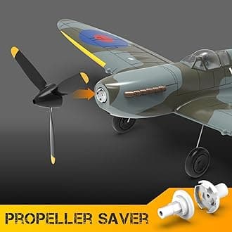RC Plane 4CH RC Airplane Upgrade Spitefire V2 Fighter Remote Control Airplanes RTF Ready to Fly Sport Toy for Beginners Adult with Xpilot Stabilization System & One Key Aerobatic
