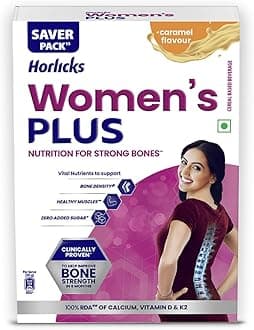 Women's Horlicks Health and Nutrition Drink, 400 gm, Caramel Flavor Refill Pack (No Added Sugar)