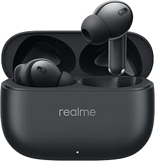 realme Buds T310 True Wireless in-Ear Earbuds with 46dB Hybrid ANC, 360° Spatial Audio, 12.4mm Dynamic Bass Driver, Upto 40Hrs Battery and Fast Charging (Vibrant Black)
