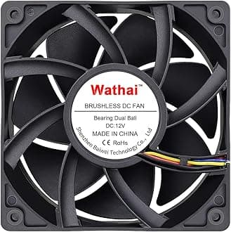 Wathai 12038 120mm x 38mm PWM Computer PC Case Fan 12V 4pin 5300rpm High Airflow Duall Ball CFM FG DC Brushless Cooling Fan