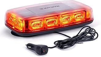 Xprite Upgraded 12" 72LED Rooftop Mini Strobe Lights, Emergency Safety Flashing Beacon Light Bar with Magnetic Base for 12V-24V Construction Vehicles, Trucks, Snow Plow, Postal Car (Red)