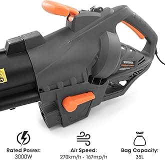Terratek TGV3000 3000W Leaf Blower, Black