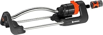 (18700) Up to 2400 sq ft - Adjustable Oscillating Yard Sprinkler, for Watering Large Area Lawn and Garden. Gardena Outdoor oscillating sprinklers Have Wide Heavy Duty Base.