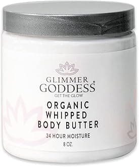 Organic Whipped Body Butter for Women - Moisturizer Cream with Shea & Cocoa Butter, Almonds & Coconut Oil - Cinnamon Apple Spice, 8oz