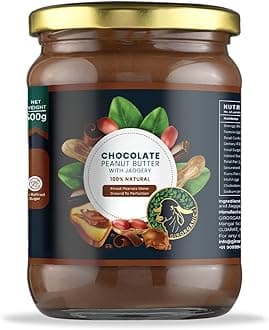 Premium Chocolate Finest Peanut Butter With Jaggery 500Gram,Cholesterol Free & Vegan,Zero Trans Fat & Naturally Gluten Free,Gopal Ratna Award Winner 2023