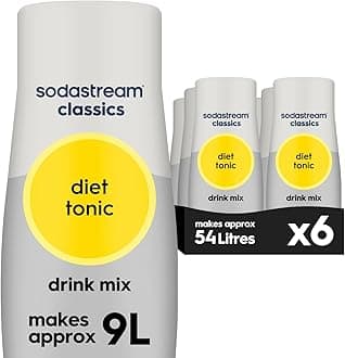SodaStream Flavours Classic Diet Tonic Mix, Fizzy Drink Maker Concentrate, Aspartame Free SodaStream Syrup, Sparkling Water Flavouring, Slimline Water for Gin & Tonic - 6x 440ml Multi Pack