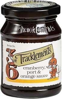 Tracklements Cranberry, Port & Orange Sauce, The Ideal Condiment for Pork, Goose and Cheeses or Partnered with Duck Breasts, Vegan Friendly, Gluten Free, 210g Jar