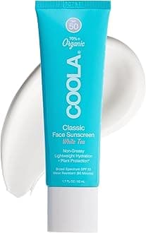 COOLA Organic Face Sunscreen SPF 50 Sunblock Lotion, Dermatologist Tested Skin Care for Daily Protection, Vegan and Gluten Free, White Tea, 1.7 Fl Oz
