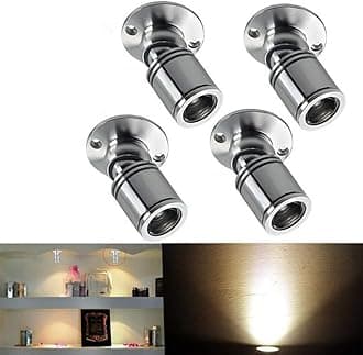 [360°Rotate] 4 Pack Small Recessed Mini Spotlight,1W LED Ceiling Spotlight Mini Recessed LED Downlight Aluminum Spot LED Set with Transformer Warm White for Wine Cabinet/Cupboard/Kitchen/Living Room