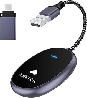 Wireless CarPlay & Android Auto Adapter for iPhone & Android - Convert Wired to Wireless, Plug & Play, Fast & Stable Connection, Low Latency, 2024 Upgrade (Includes USB-C Adapter)