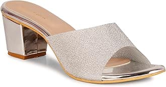 Smart & Sleek Women's Sequins Block Heels Fashion Sandals for Women & Girls latest Collection & stylish Comfortable-AB34